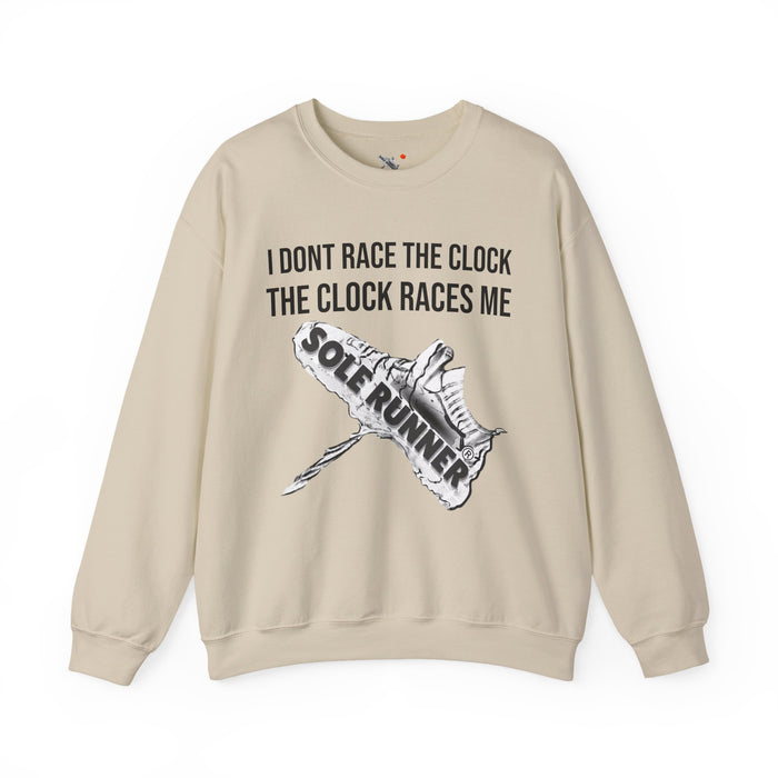 I Don't Race The Clock. The Clock Races Me: Unisex Heavy Blend™ Crewneck Sweatshirt