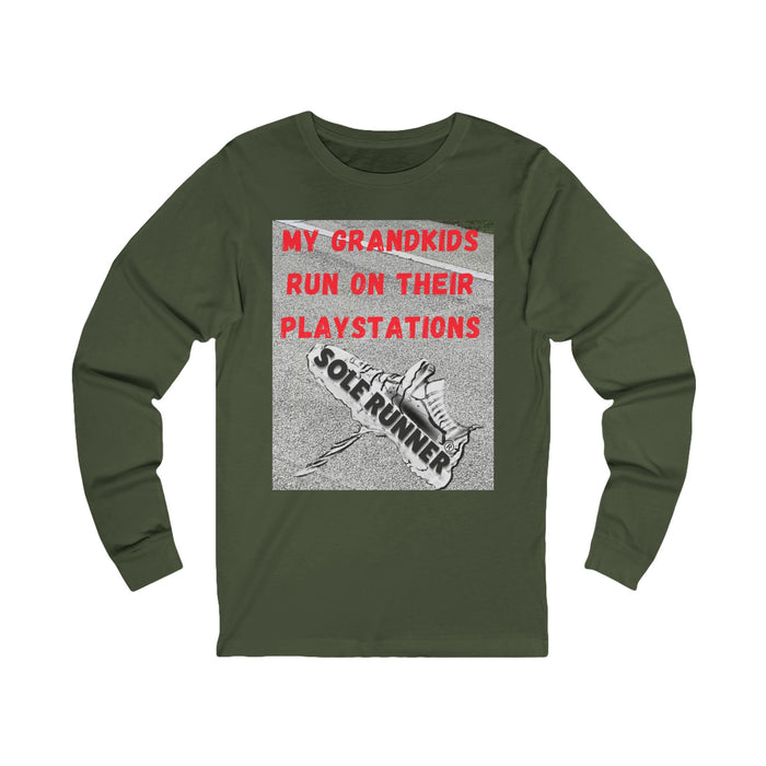 My Grandkids Run On Their Playstations: Unisex Jersey Long Sleeve Tee