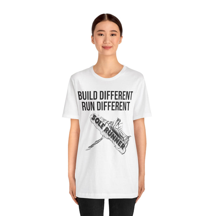 Built Different. Runs Different: Unisex Jersey Short Sleeve Tee