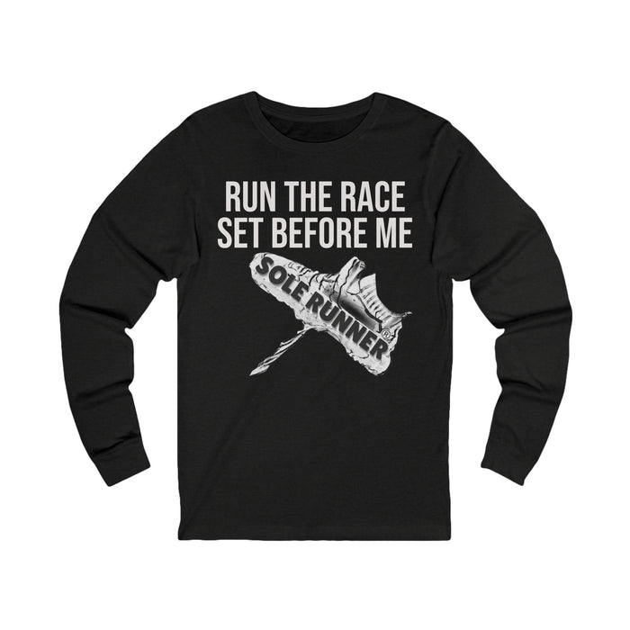 Run The Race Set Before Me: Unisex Jersey Long Sleeve Tee