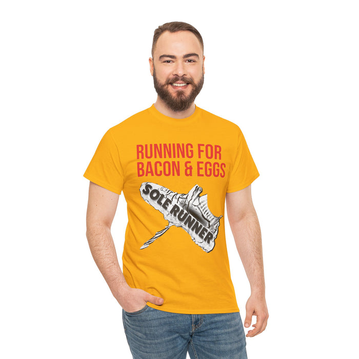 Running For Bacon & Eggs: Unisex Heavy Cotton Tee