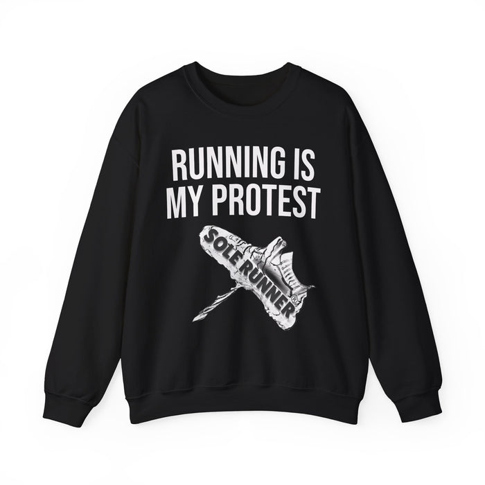 Running Is My Protest: Unisex Heavy Blend™ Crewneck Sweatshirt