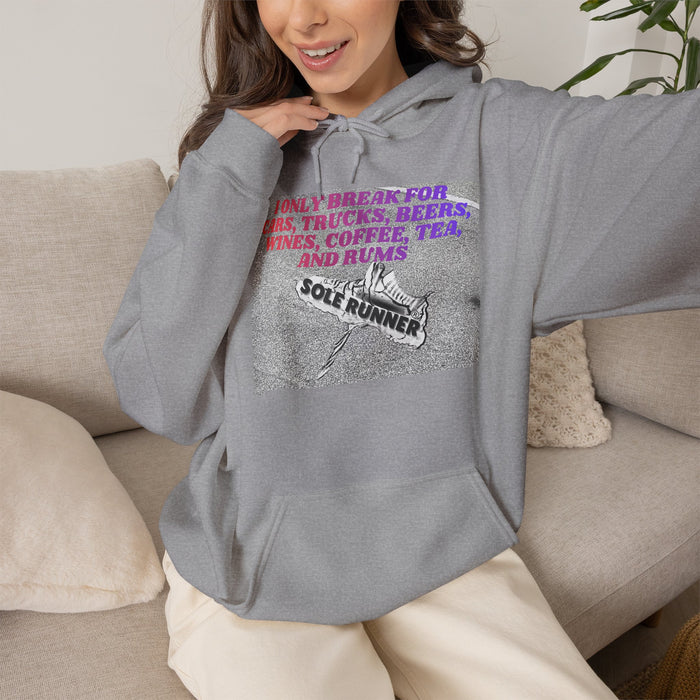 I Only Break For Cars, Trucks, Beers, Wines, Coffee, Tea, and Rums: Unisex Heavy Blend™ Hooded Sweatshirt