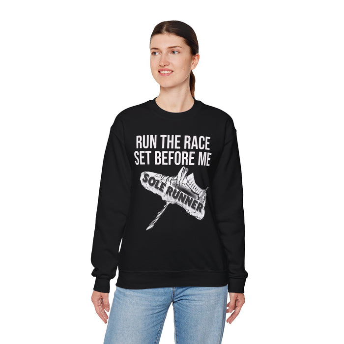 Run The Race Set Before Me: Unisex Heavy Blend™ Crewneck Sweatshirt