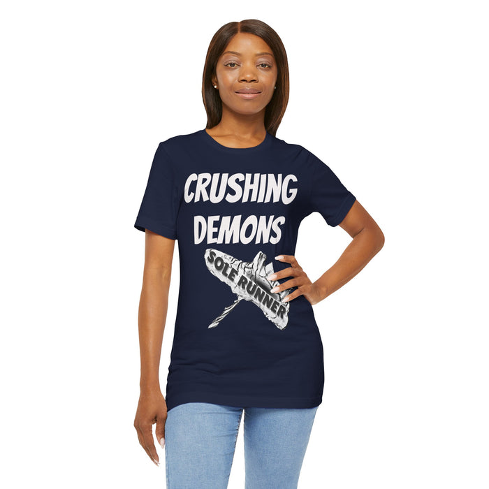 Crushing Demons: Unisex Jersey Short Sleeve Tee