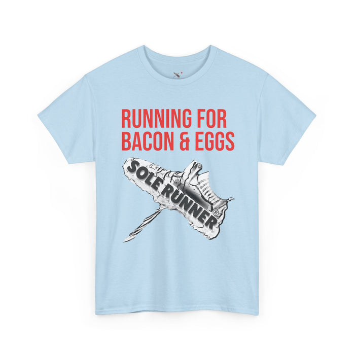 Running For Bacon & Eggs: Unisex Heavy Cotton Tee