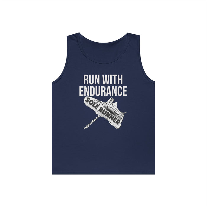 Run With Endurance: Unisex Heavy Cotton Tank Top