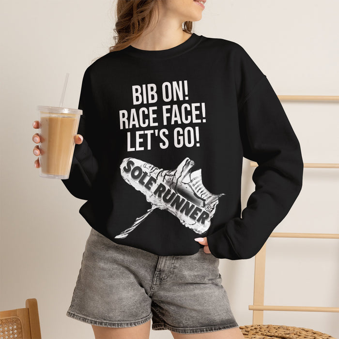 Bib On! Race Face! Let's Go!: Unisex Heavy Blend™ Crewneck Sweatshirt