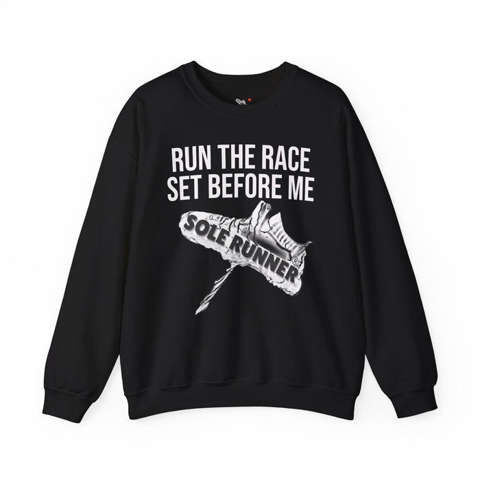 Run The Race Set Before Me: Unisex Heavy Blend™ Crewneck Sweatshirt