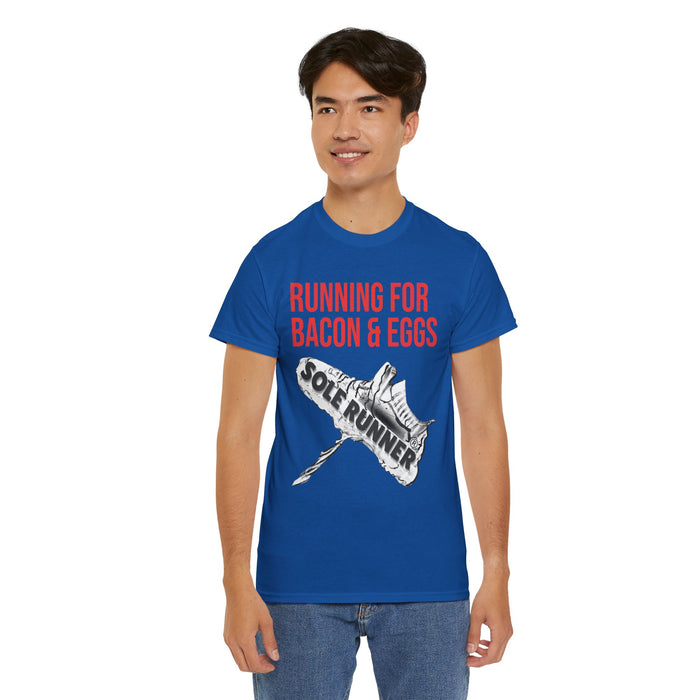Running For Bacon & Eggs: Unisex Heavy Cotton Tee