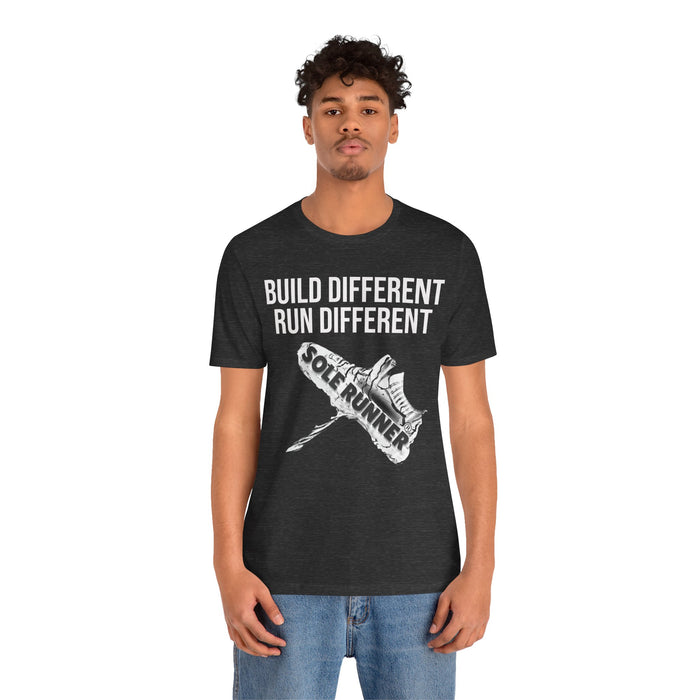 Built Different. Runs Different: Unisex Jersey Short Sleeve Tee