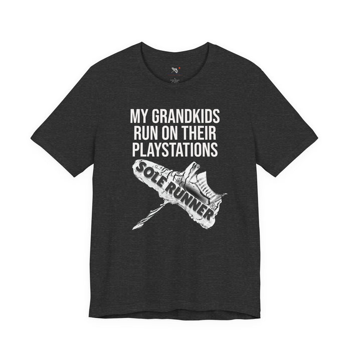 My Grandkids Run On Their PlayStations: Unisex Jersey Short Sleeve Tee