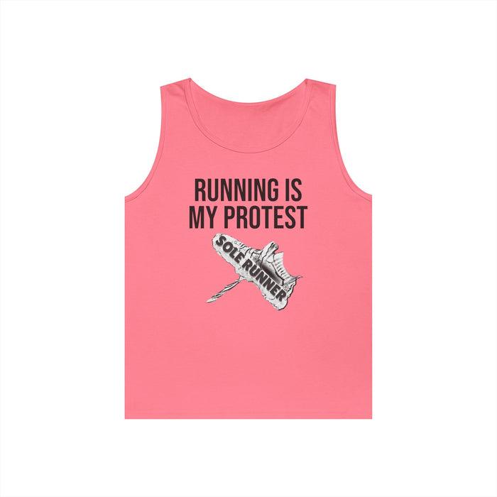 Running Is My Protest: Unisex Heavy Cotton Tank Top