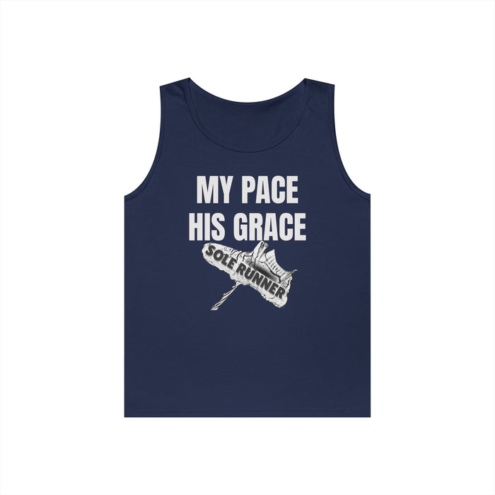 MY PACE. HIS GRACE; Unisex Heavy Cotton Tank Top