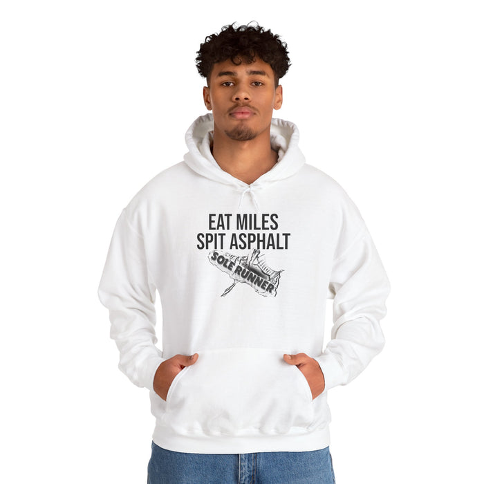 Eat Miles. Spit Ass-Phalt: Unisex Heavy Blend™ Hooded Sweatshirt