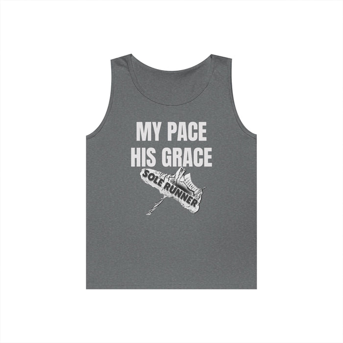 MY PACE. HIS GRACE; Unisex Heavy Cotton Tank Top
