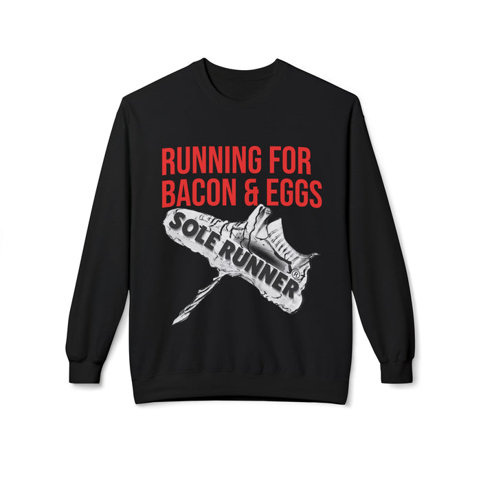 Running For Bacon & Eggs: Unisex Midweight Softstyle Fleece Crewneck Sweatshirt