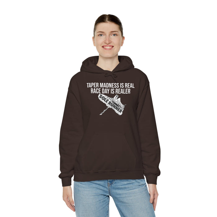 Taper Madness Is Real, Race Day Is Realer: Unisex Heavy Blend™ Hooded Sweatshirt