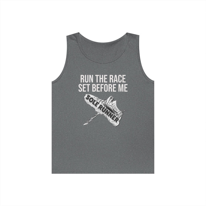 Run The Race Set Before Me: Unisex Heavy Cotton Tank Top