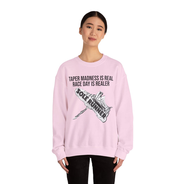 Taper Madness Is Real, Race Day Is Realer: Unisex Heavy Blend™ Crewneck Sweatshirt