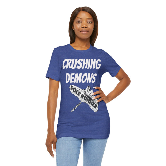 Crushing Demons: Unisex Jersey Short Sleeve Tee