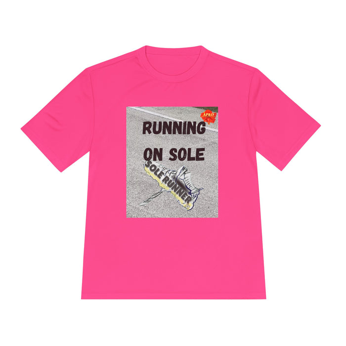 Running On Sole-Whimsical Moisture Wicking Unisex T-Shirt.