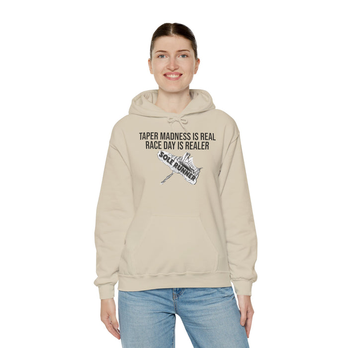Taper Madness Is Real, Race Day Is Realer: Unisex Heavy Blend™ Hooded Sweatshirt