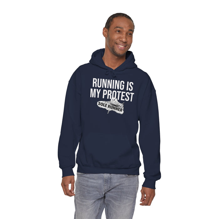 Running Is My Protest: Unisex Heavy Blend™ Hooded Sweatshirt