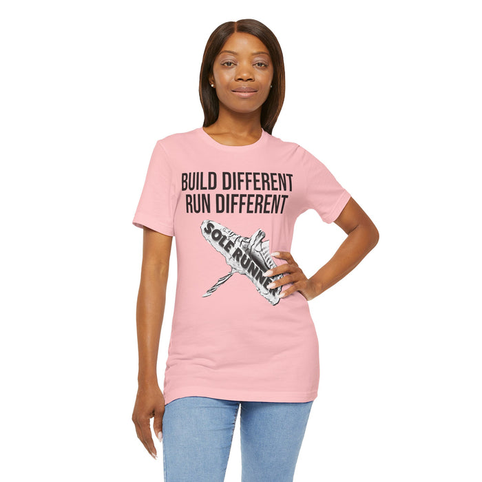 Built Different. Runs Different: Unisex Jersey Short Sleeve Tee