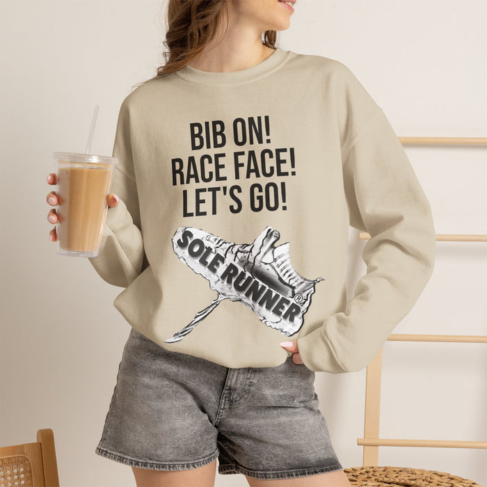 Bib On! Race Face! Let's Go!: Unisex Heavy Blend™ Crewneck Sweatshirt