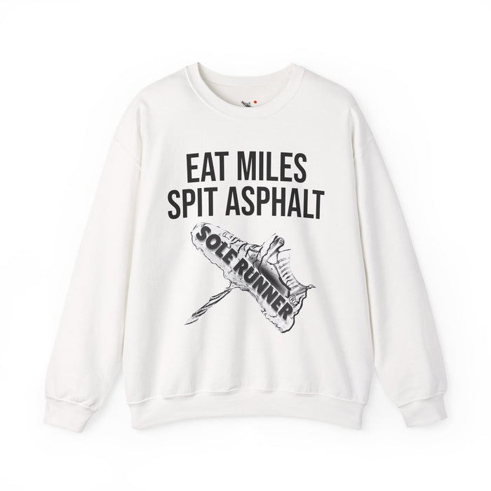 Eat Miles. Spit Ass-Phalt: Unisex Heavy Blend™ Crewneck Sweatshirt