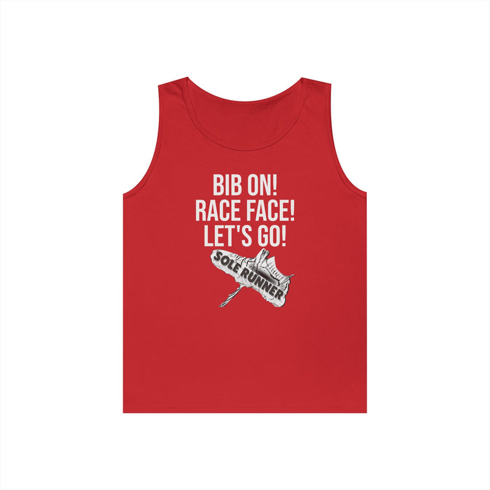 Bib On! Race Face! Let's Go!: Unisex Heavy Cotton Tank Top