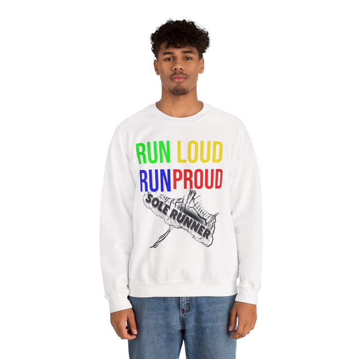 Run Loud Run Proud: Unisex Heavy Blend™ Crewneck Sweatshirt