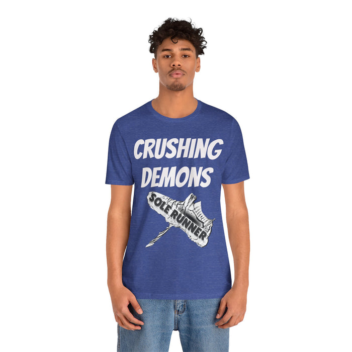 Crushing Demons: Unisex Jersey Short Sleeve Tee