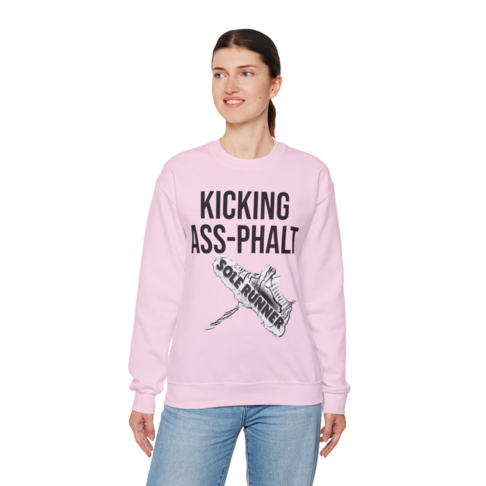 Kicking Ass-Phalt: Unisex Heavy Blend™ Crewneck Sweatshirt