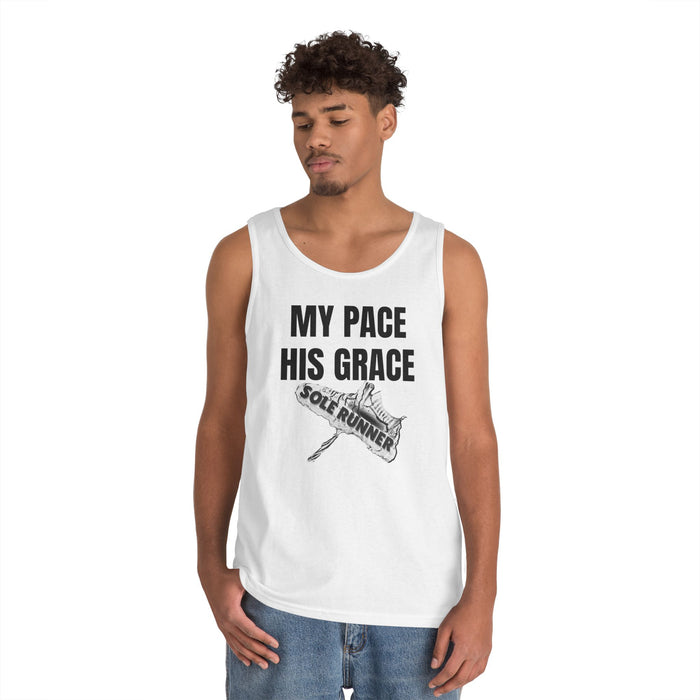 MY PACE. HIS GRACE; Unisex Heavy Cotton Tank Top