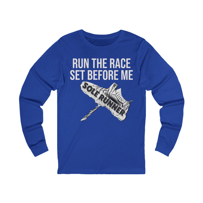 Run The Race Set Before Me: Unisex Jersey Long Sleeve Tee