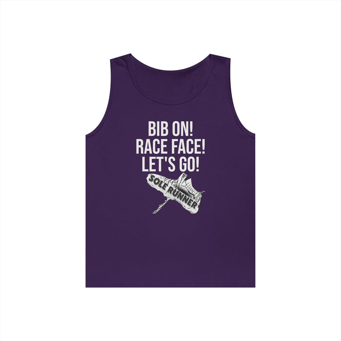 Bib On! Race Face! Let's Go!: Unisex Heavy Cotton Tank Top