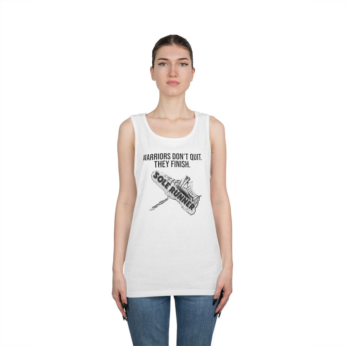 Warriors Don't Quit. They Finish.: Unisex Heavy Cotton Tank Top