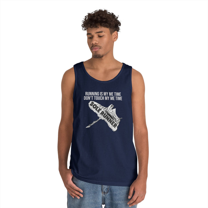 Running Is My Me Time. Don't Touch My Me Time: Unisex Heavy Cotton Tank Top