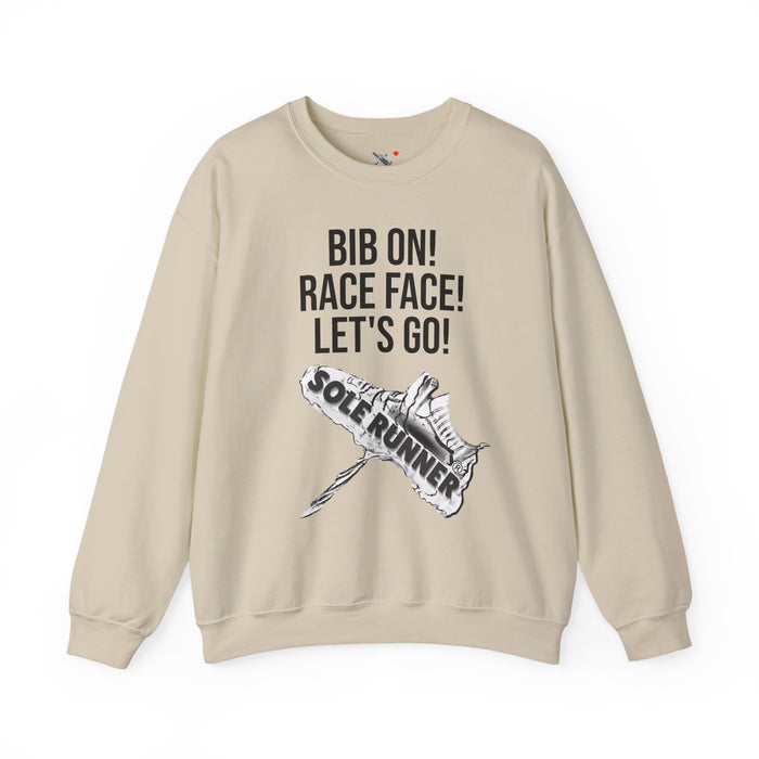 Bib On! Race Face! Let's Go!: Unisex Heavy Blend™ Crewneck Sweatshirt