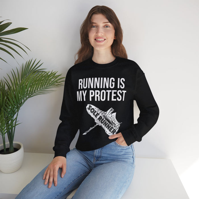Running Is My Protest: Unisex Heavy Blend™ Crewneck Sweatshirt