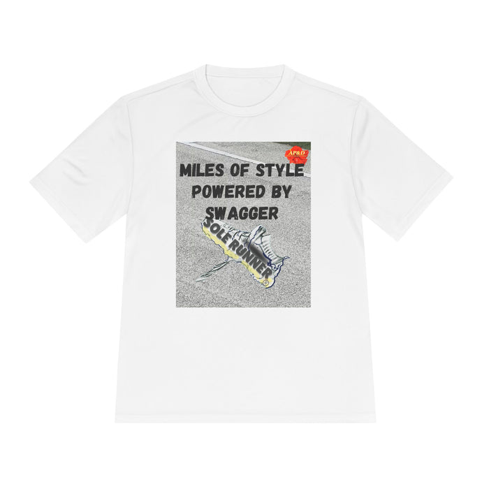 Miles of Style Powered by Swagger-Whimsical Moisture Wicking Unisex T-Shirt For Runners