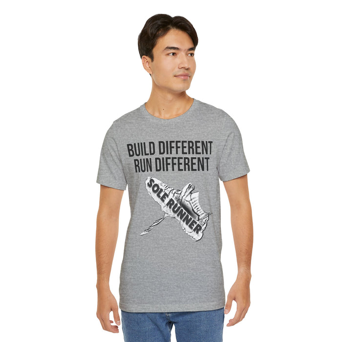 Built Different. Runs Different: Unisex Jersey Short Sleeve Tee