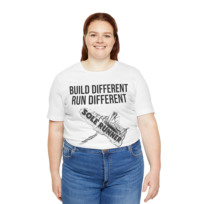 Built Different. Runs Different: Unisex Jersey Short Sleeve Tee