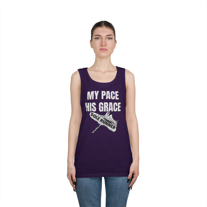 MY PACE. HIS GRACE; Unisex Heavy Cotton Tank Top