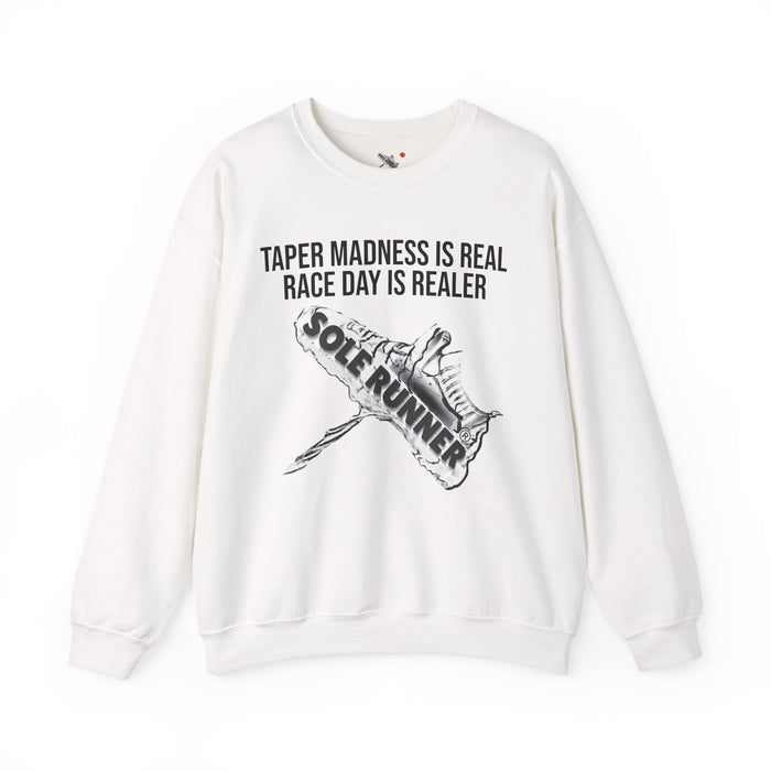 Taper Madness Is Real, Race Day Is Realer: Unisex Heavy Blend™ Crewneck Sweatshirt