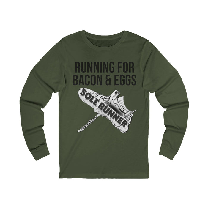 Running For Bacon & Eggs: Unisex Jersey Long Sleeve Tee