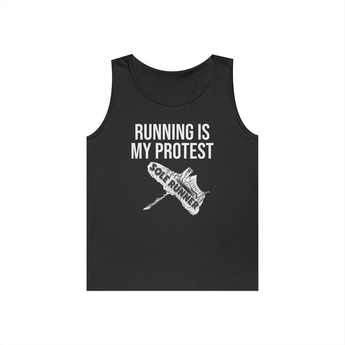 Running Is My Protest: Unisex Heavy Cotton Tank Top