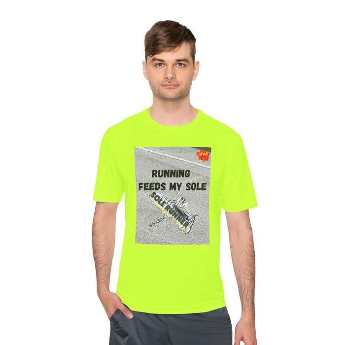 Running Feeds My Sole-Whimsical Moisture Wicking Unisex T-Shirt For Runners